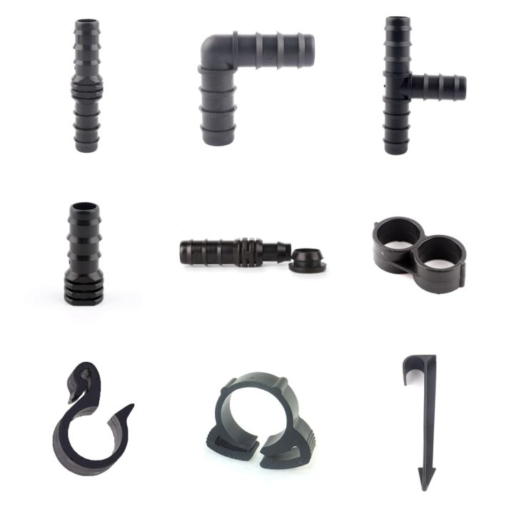 10pcs 16mm PE Pipe Connectors Garden Water Micro Drip Irrigation Pipe