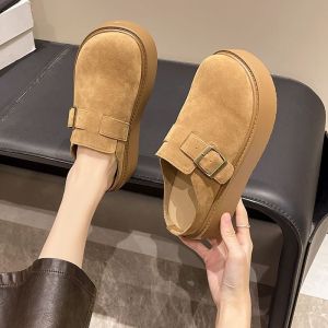 IELGY รองเท้าแตะผู้หญิงรองเท้าเปิดส้นแพลตฟอร์ม2024สลิปออนรองเท้าแตะพื้น Birkenstock ฤดูใบไม้ร่วงฤดูหนาว