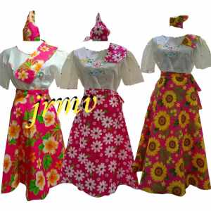 Filipiniana Kimona at Saya Set with Bandana & Alampay – Kimona at Saya for KidsFilipiniana Dress for KidsBaro’t Saya CostumeBuwan ng Wika CostumeTraditional Filipiniana Set4-in-1 Filipiniana CostumeFilipino Traditional Costume for Girls