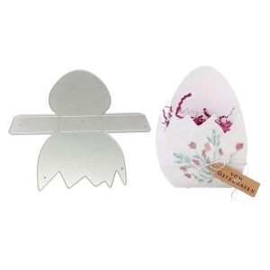 แม่แบบโลหะกล่องไข่อีสเตอร์ที่ตัดลายกระดาษแม่พิมพ์ลายฉลุลายนูนสำหรับตกแต่งสมุดภาพ