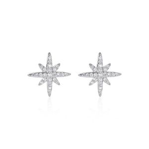 [SG seller]Six-pointed star studded diamond shining 925 sterling silver earrings classic all-match for girlfriend Valentines Day gift star earrings