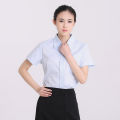 ＜1118＞  Jalur Menegak Lengan Pendek Profesional Kemeja Putih Biru Warna Merah Jambu Saiz Besar Kemeja Pakaian Kerja Pakaian Formal Fesyen Elegan Langsing. 