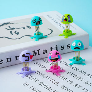 5pcs Mini Jumping Spring Emojis Toys Assemble Spring Expression Decompress Toys