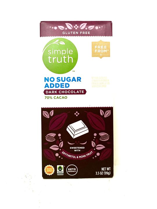 Simple Truth NO SUGAR ADDED DARK CHOCOLATE 70 CACAO (sweetened with