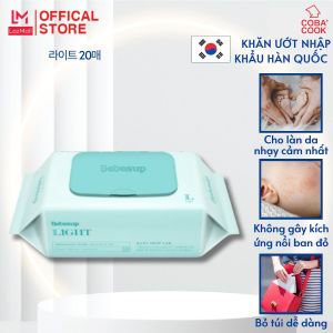 Khăn ướt Hàn Quốc không mùi cho da nhạy cảm gói nhỏ 20 tờ- Light 20