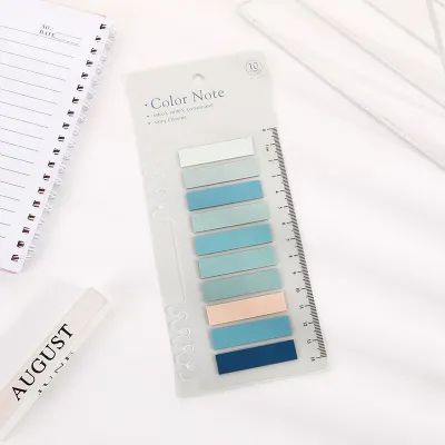 200 sheets/pack Morandi lucency Sticky Notes Page Markers Planner Tab Plastic Note Combination Index for Student