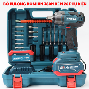 Máy siết Bulong BOSHUN BS-IW450PK Lực Siết 450N Động Cơ Lõi Đồng Không Chổi Than Tặng Bộ Phụ Kiện