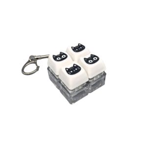 LIGHTER Tỏa sáng Móc khóa bàn phím mèo đen Giọng nói hồi đáp sắc nét có khóa kim loại Móc khóa bàn phím Dễ thương Cơ sở trong suốt Đồ chơi giảm căng thẳng dạng bàn phím Sinh viên
