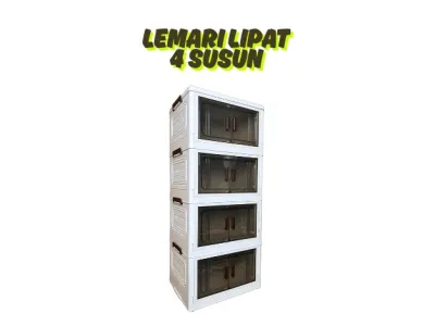 LE Lemari Pakaian Plastik Kontainer Box Lipat Penyimpanan Barang Serbaguna 5 Susun Lemari Baju