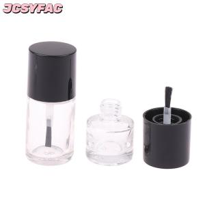 JCSYFAC 5 10 15 ml Rỗng sơn móng tay chai mỹ phẩm container móng tay chai thủy tinh với bàn chải thủy tinh trong suốt với một nắp bàn chải