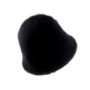 OEUVR Warm Plush Bucket Cap Knitted Furry Winter Fisherman Hat Fashion Windproof Anti-cold Bucket Hat Women