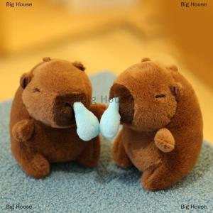 [COD] Big House Kawaii Plush snotty capybara พวงกุญแจน่ารักกับกระเป๋าเต่าพวงกุญแจตุ๊กตาสร้างสรรค์ตุ๊กตายัดนุ่นของเล่นของขวัญวันเกิด