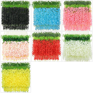 12PCS thực tế wisterias treo hoa với chi tiết Florals nhân tạo cho trong nhà ngoài trời đồ trang trí đám cưới