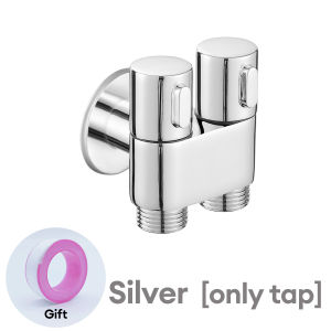 Byshow Dual Control Valve Washing Machine Tap two way water valve Dual Faucet Bidet Bathroom Toilet Tap shower basin double head water tap stainless steel Kepala Paip Air kepala paip bilik air mandi 洗衣机水龙头 双头水龙头