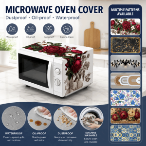 NOBLELUX Universal Microwave Cover Waterproof Floral Microwave Oven Dust Cover Multi-Purpose Printed Dust Protector Mat Household Cover