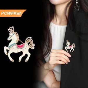 【PCWFKef】 Thời trang hoàng đạo động vật men ngựa trâm cài cho phụ nữ quần áo áo trang sức phụ kiện Quà Tặng
