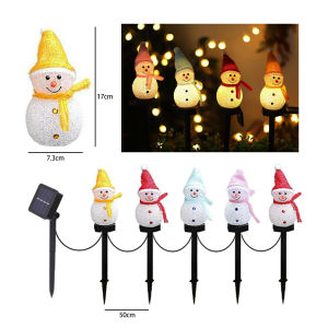 ไฟคริสต์มาส รูปตุ๊กตาหิมะ โซล่าเซลล์ ตกแต่งสวนและงานคริสต์มาส ประหยัดไฟมาก ทนแดด ทนฝน