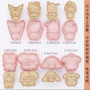 8pcs Sanrio Cutters plunger cookie cutter cinnamoroll hello kitty kuromi melody