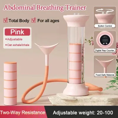 Breathing Dumbbell Counting Adjustable 2-in-1 Resistance Abdominal Muscle Trainer Breathing Lung Active Training