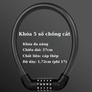 ⚡Miễn Phí Vận Chuyển⚡Khoá dây 5 số cao cấp cho xe đạp xe máy khóa cửa Dây khoá 5 số đổi được mật mã loại xịn khóa xe khóa nhà chống cắt