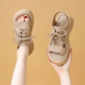 [Free Shipping] Soft-Soled Low-Heeled Roman Sandals For Women 2026 Summer New Collection Fashionable And Perfect For Pairing With Dresses With A Soft Sole