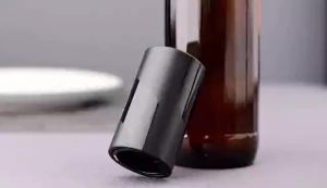 2 PACK Push Down-Pop Off Beer Bottle Opener with Magnetic Cap Catcher No Damage to CapsAutomatic Decapitator Beer/Soda Magnet Bottle Top OpenersOne-Hand Easy/Funny OpenCool Bartender Tools (Black)