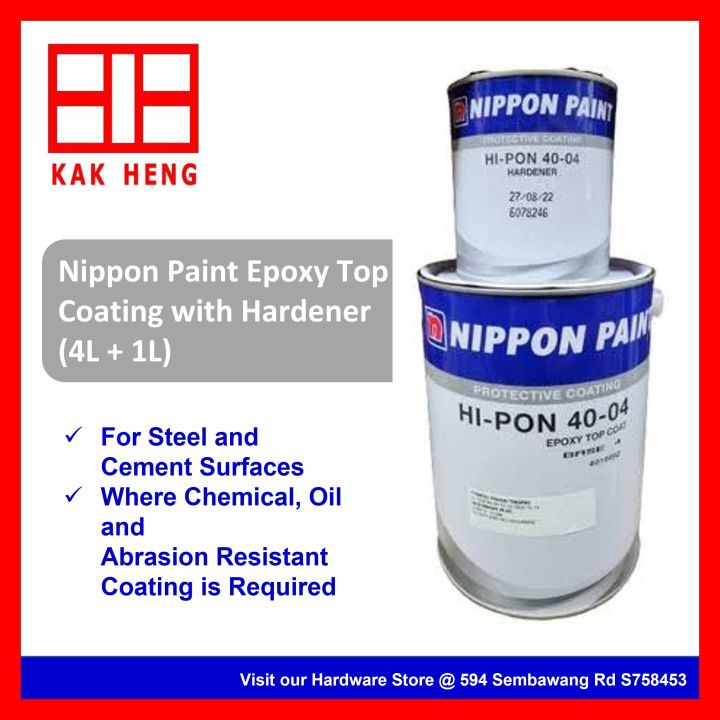 Nippon Paint Epoxy Top Coating with Hardener HIPON 4004 Chemical Oil