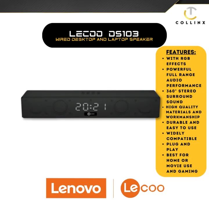 Lecoo DS103 Desktop Speaker | With RGB Effects | Powerful Full Range ...
