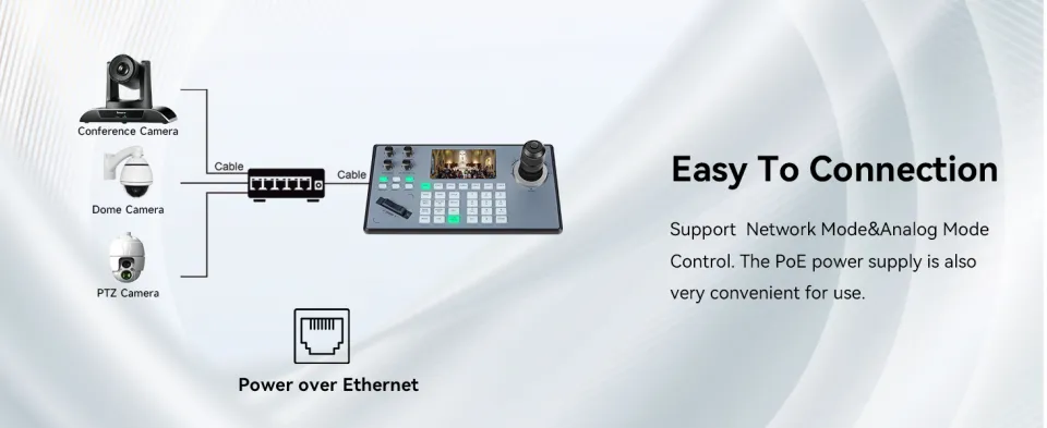 Tenveo KB200PRO PTZ Camera Joystick Controller 5'' LCD Screen Real