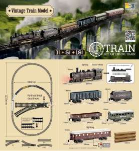 Electric Train Toy with Spray and Music Railway Big Classical Train Set With Track Puzzle Splicing Set Gift Train Toy