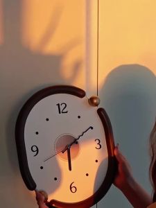 FFBH Large Wall Clock Unique Silent LED Clocks Modern Luxury Pointer Voice Controlled Lighting Watch Wall Living Room Decorations 8N6Y2