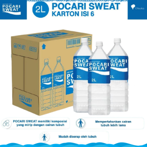POCARI SWEAT Minuman ISOTONIC Pet 2L Sport Drinks Lari Sepeda 1 KARTON Dus isi 6 Botol Gojek Grab
