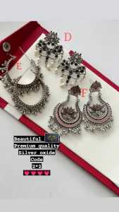 NEW ARRIVAL SILVER OXIDE SIMPLE AND BEAUTIFUL EARRINGS FOR WOMEN READY STOCK
