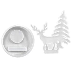 Versatile Use Unique Christmas Decoration with 2 Pieces Silicone Candlestick Holder Mold Set for Event Decoration