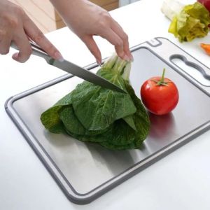 JODY DOUBLE SIDED CUTTING BOARD STAINLESS JERAMI CHOPPING MULTIFUNGSI TALENAN PENGASAH PISAU PARUTAN