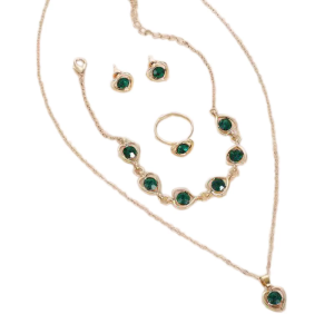 Contemporary Jewelry Set Crystal Heart Studs Earrings Heart Bracelet Stylish Pendant Necklace Suitable for Any Occasion