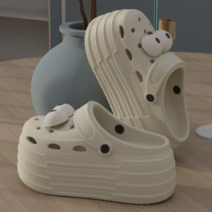 [Free Shipping] 8.0 Big-Eye Thick-Soled Perforated Clogs For Women Cute Design Suitable For Outdoor Wear New Summer Style And Non-Slip For Indoor Use