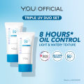 [6.6 B1G1 EXCLUSIVE] Y.O.U Sunbrella Triple UV Elixir Sunscreen Duo | SPF 50+ PA++++ | 8H Oil Control 30ML. 