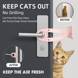 Pet door gap retainer Adjustable door gap retainer Fish door gap adjuster Cat free entry and exit bracket Punch-free cat door gap retainer
