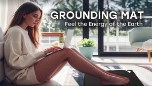 Grounding Mat (13 x 11) for Health.Grounding Mat at Home Office Work Healthy Full Body Balance & Wellness Support Magnetic Field Therapy，Include 15ft Straight Cord