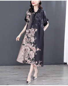 Nữ Giới trang phục nửa thân duyên dáng sảng khoái bộ đồ liền quần lụa tính khí mẫu che phủ bao phủ thịt