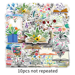 50pcs Ins Style Book Flower Graffiti Waterproof Decal Sticker Stationery Scrapbook Girl Gift Phone Case Laptop Cute Decoration Sticker