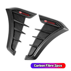 High quality 2pcs Carbon Fiber Car Fender Decoration Side Blade Badge Automobile Exterior Sticker For Toyota TRD raize Corolla Cross Vios Fortuner Innova Corolla Altis Hiace Avanza Land Cruiser Hilux Camry Wigo RAV4 Revo Corolla Yaris Previa FJ Cruiserta
