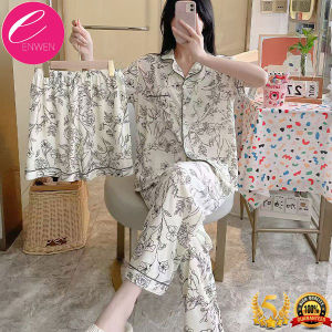 ENWEN Floral Design 3-in-1 Set Terno Pajama Sleepwear for Women