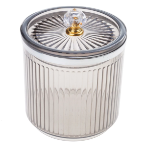 Bathroom Storage Jar for Cotton Balls Makeup Pads Makeup Accessories Holder with Protective Lid Toothpick Dispenser