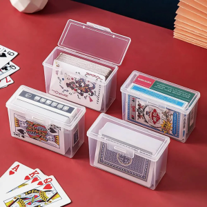 Clear Plastic Playing Card Case Holder Empty Playing Card Storage Box Game Card Organizers for Business Trading Card
