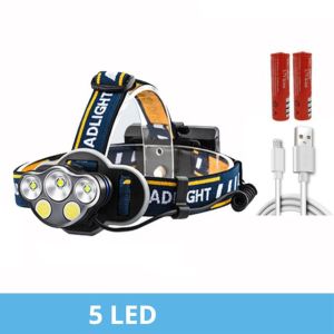 5/6/7/8 LED headlight led Headlamp rechargeable Waterproof torch light head flashlight Super Bright head light led powerful headlight flashlight heavy duty headlight for head touch light 8 modes light red light flash light hiking outdoor camping lamp
