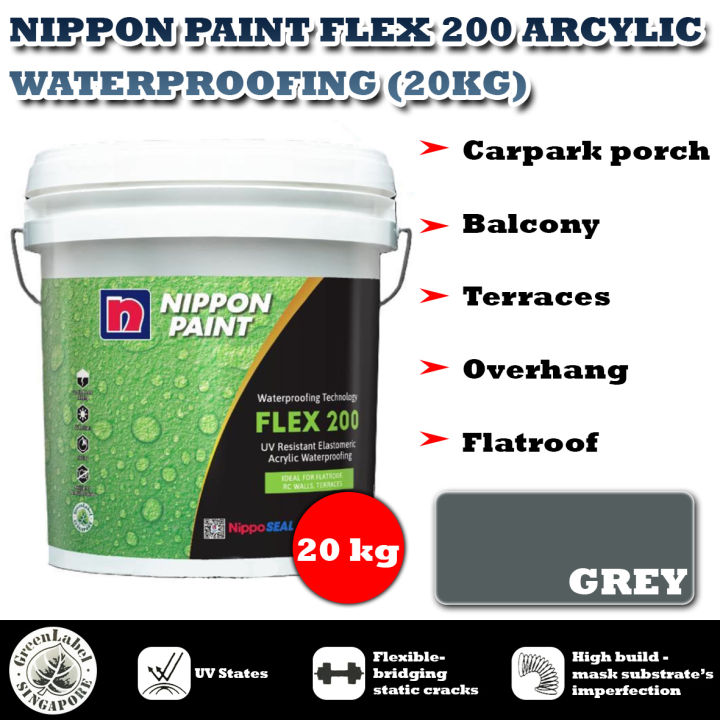 Nippon Paint Flex 200 Arcylic Waterproofing (20kg) White   Grey 