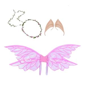 Bộ đồ đóng vai ELF với cánh bướm Tai ELF Vòng Hoa Trang Phục Công Chúa Phụ kiện cho lễ cưới giáng sinh
