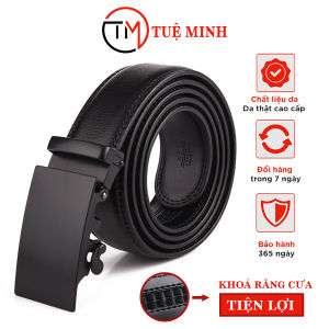 Dây thắt lưng da nam khoá tự động dài 125cm rộng 3.4cm - Da bò 2 lớp siêu mềm bền chất lượng RK11